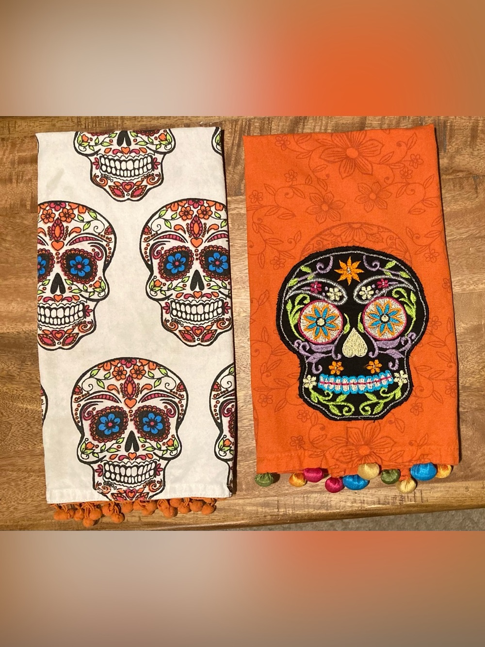 Cynthia Rowley Curious Day of the Dead Halloween Kitchen Tea Towels